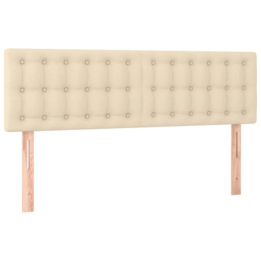 Sommier à lattes de lit avec matelas LED Crème 140x200 cm Tissu - 7