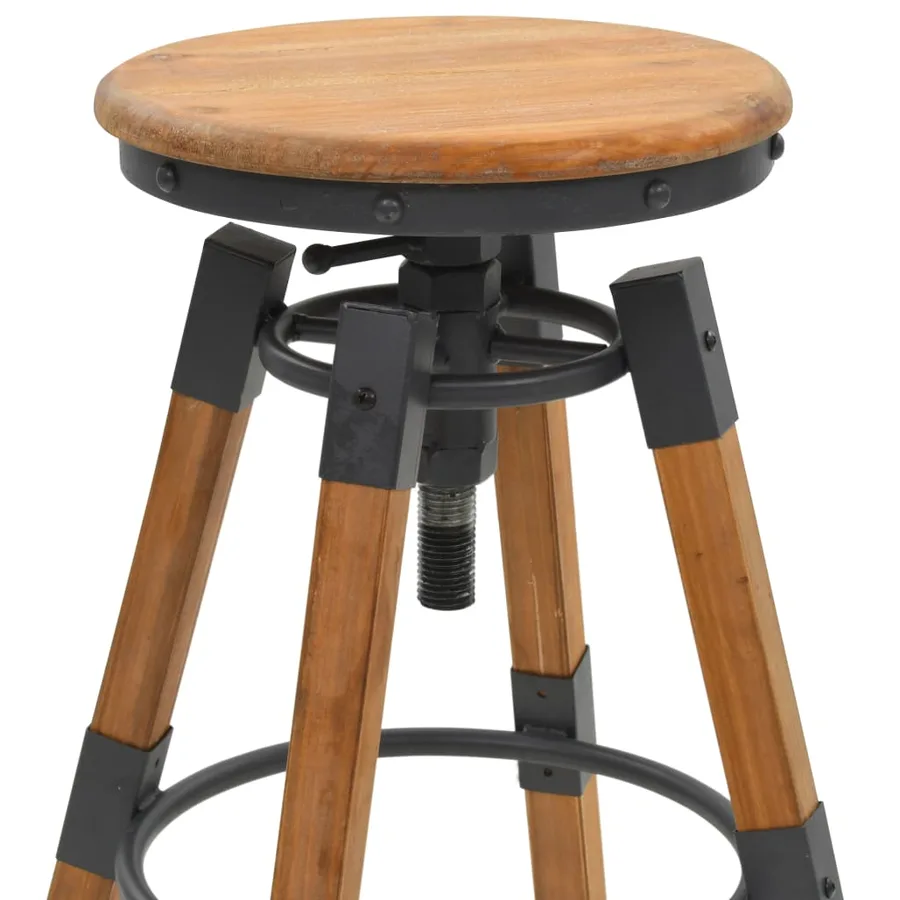 Tabourets de bar lot de 2 bois de sapin solide - 4