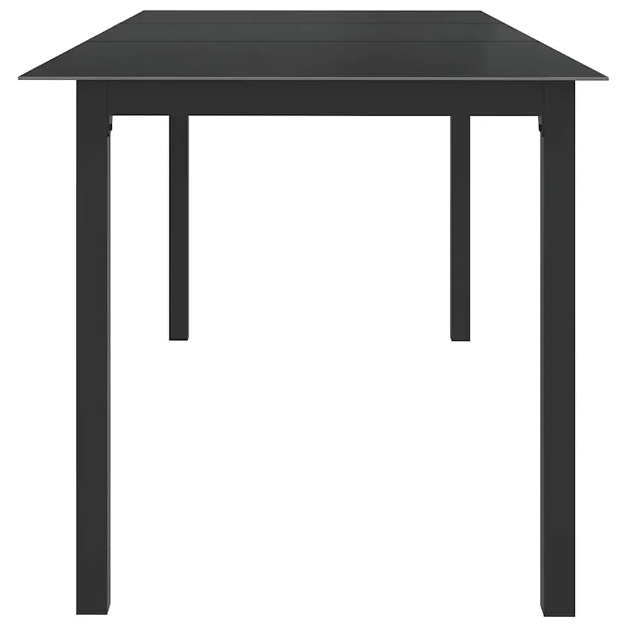 Table de jardin Noir 190x90x74 cm Aluminium et verre - 3