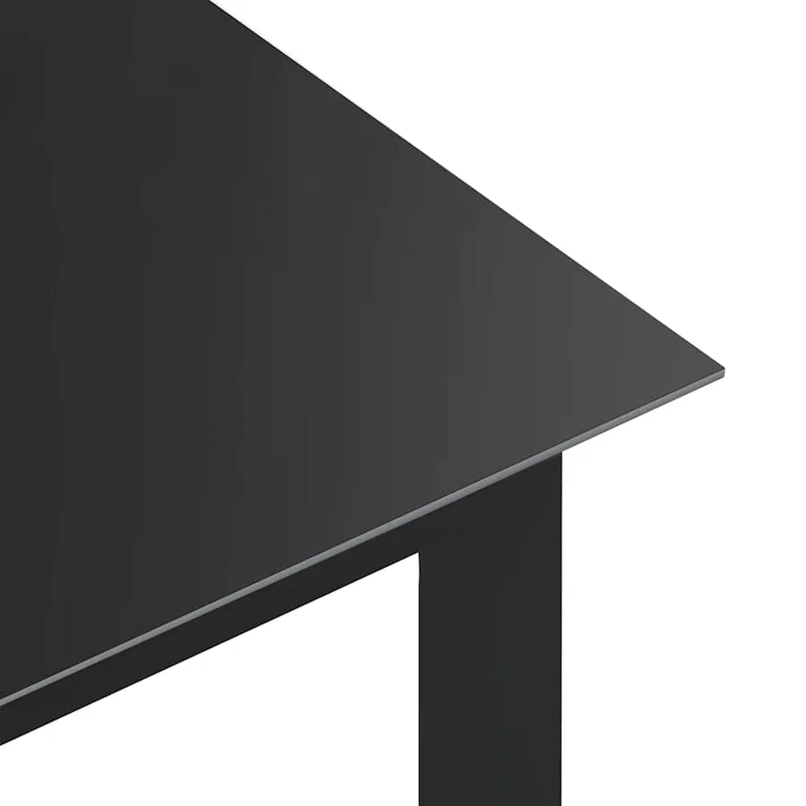 Table de jardin Noir 190x90x74 cm Aluminium et verre - 4