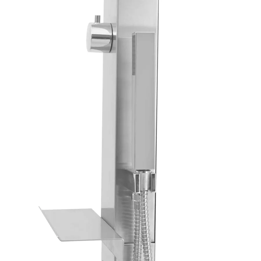 Douche d'extérieur avec receveur de douche WPC Acier inoxydable - 7