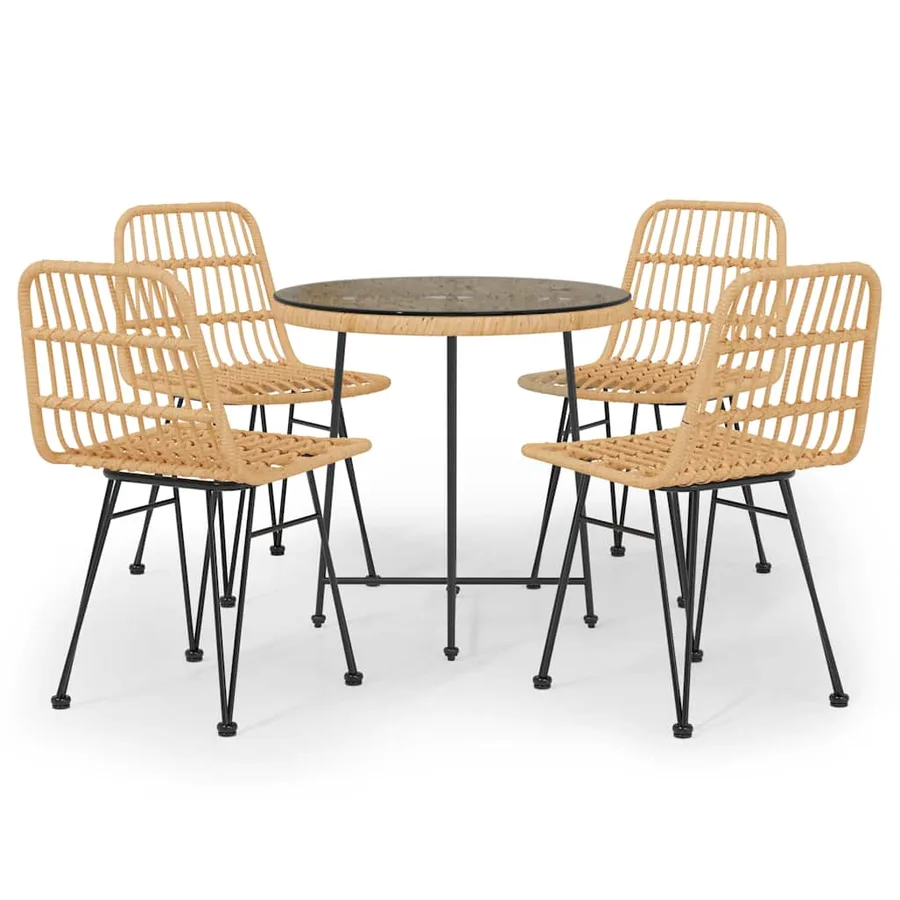 Ensemble à manger de jardin 5pcs Résine tressée - 2