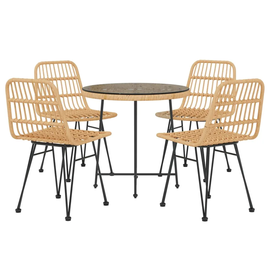 Ensemble à manger de jardin 5pcs Résine tressée - 3