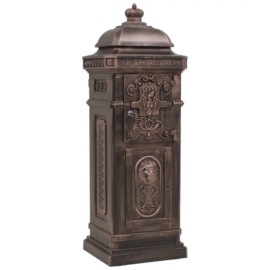 Boîte aux lettres à pilier Aluminium Vintage Bronze antirouille - 6