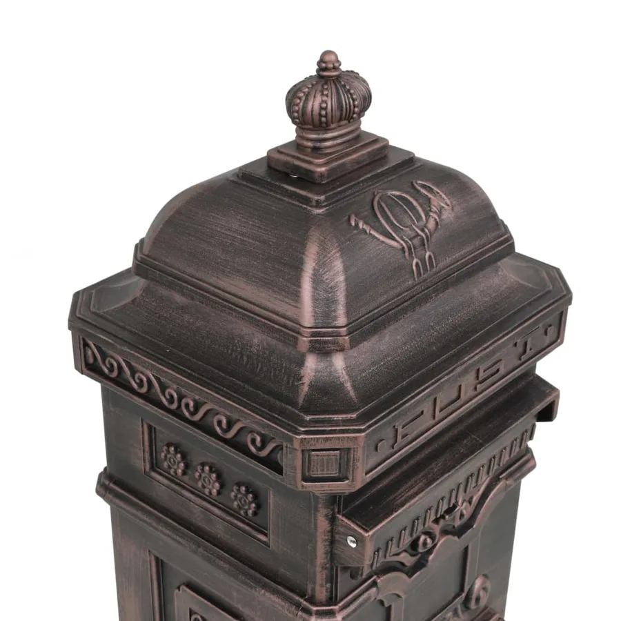 Boîte aux lettres à pilier Aluminium Vintage Bronze antirouille - 9