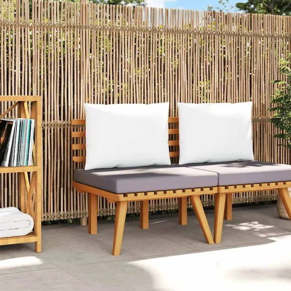 Chaise de jardin avec coussins bois d'acacia massif