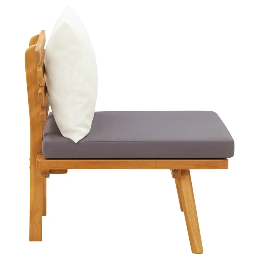 Chaise de jardin avec coussins bois d'acacia massif - 5