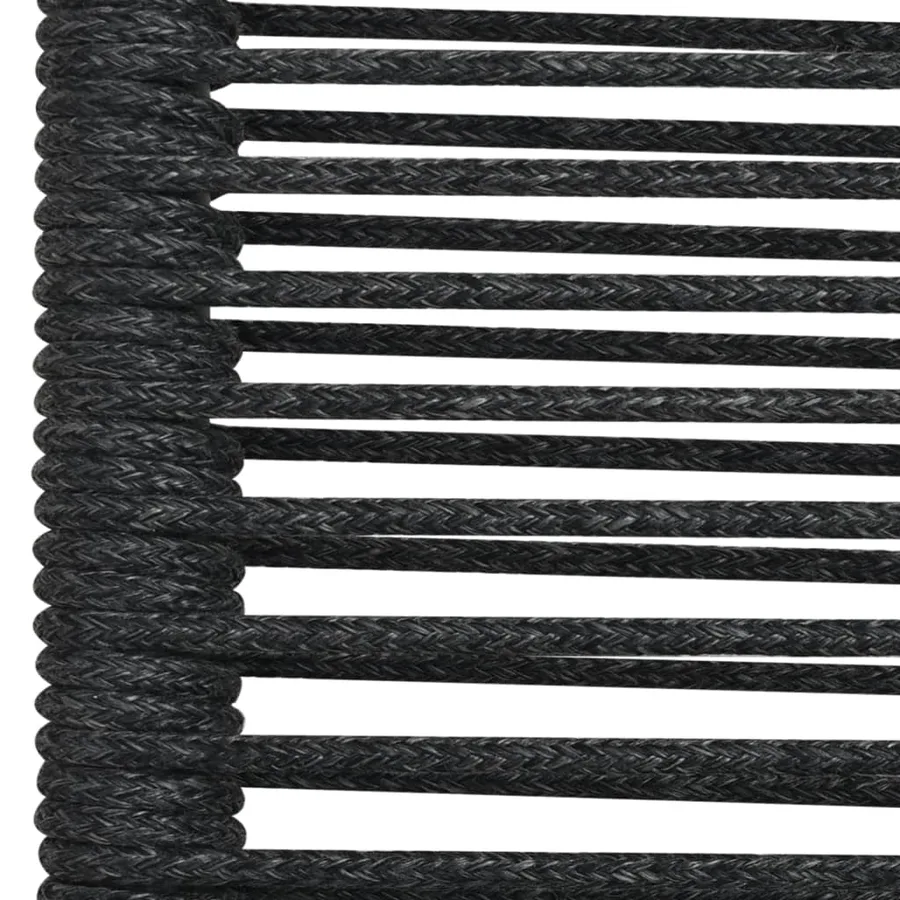 Ensemble à manger de jardin 7 pcs Noir Corde de coton et acier - 6