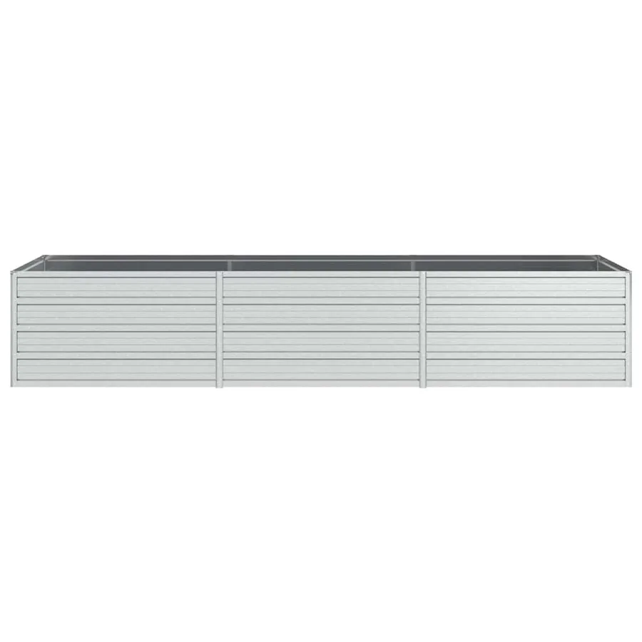 Lit surélevé de jardin 240x80x45 cm Acier galvanisé Argenté - 4