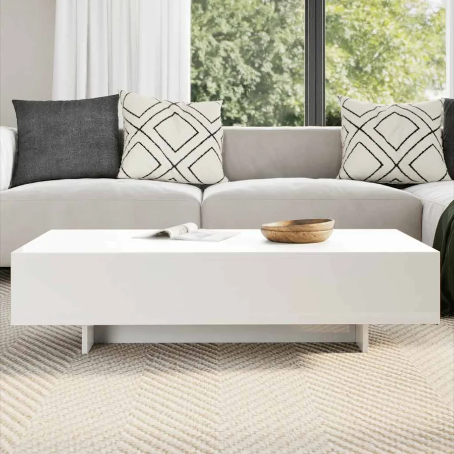 Table basse blanc brillant - 3