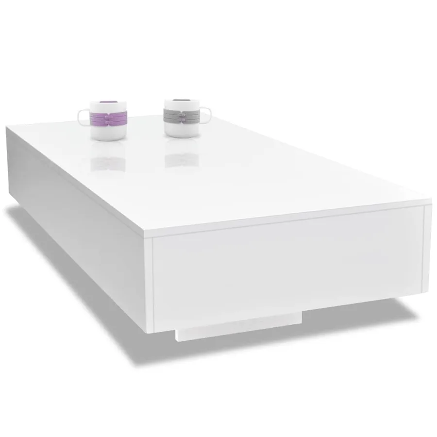 Table basse blanc brillant - 4