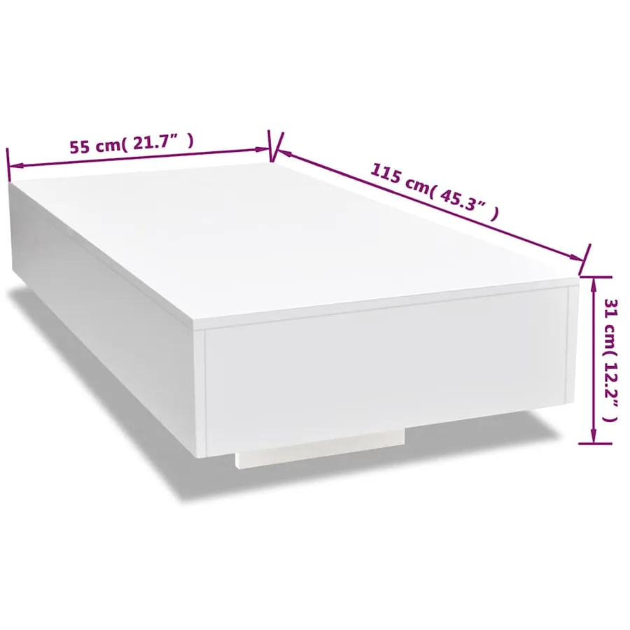 Table basse blanc brillant - 6
