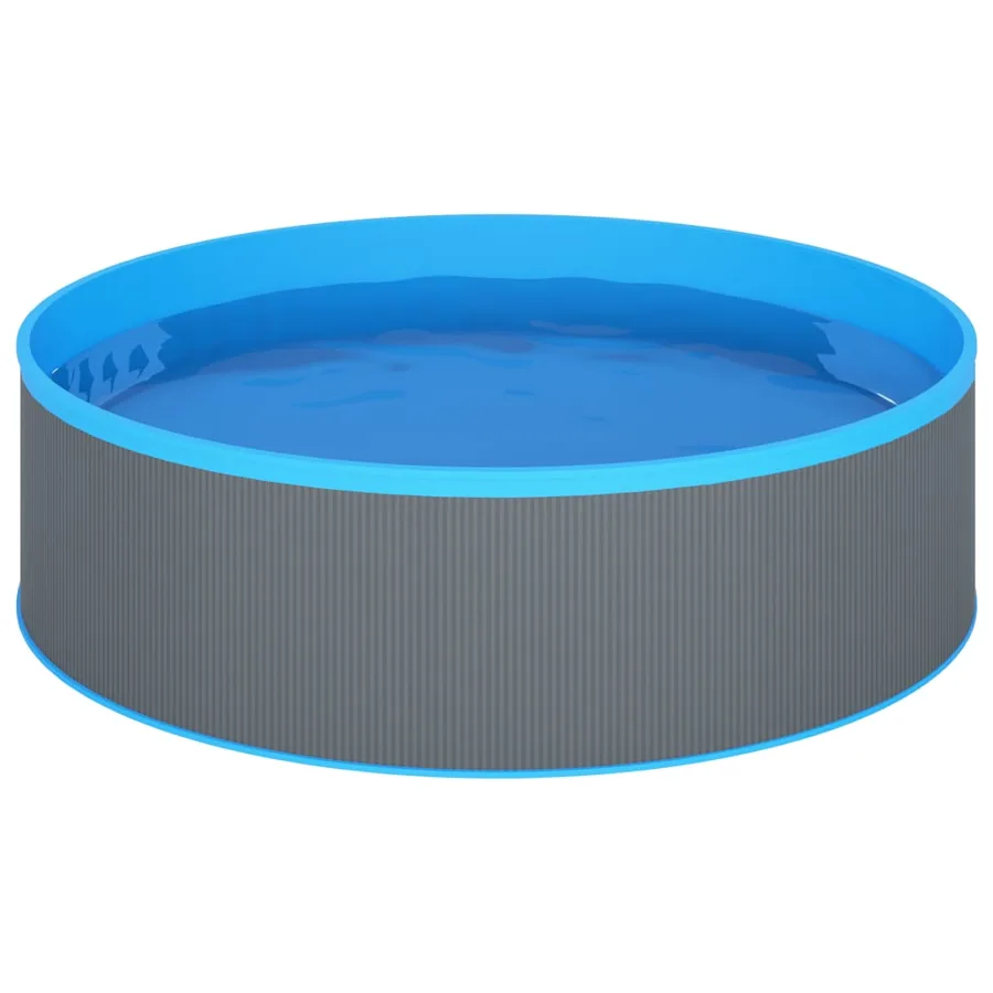 Piscine avec écumoire suspendue et pompe 350x90 cm Gris - 3