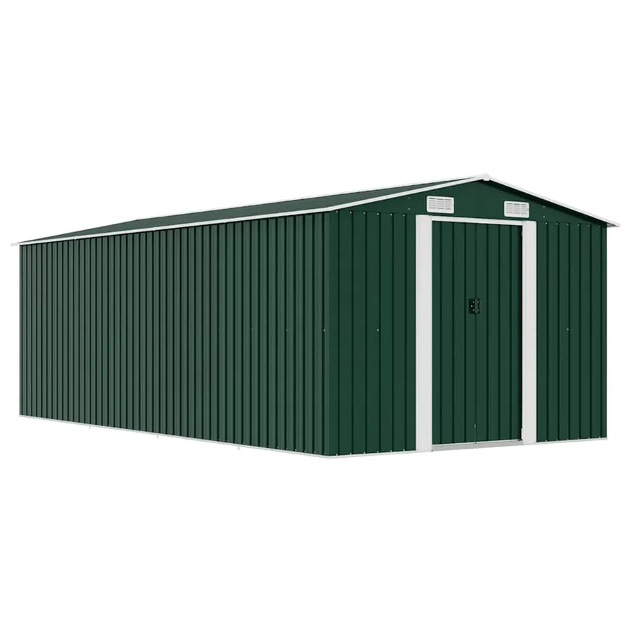 Abri de jardin 257x489x181 cm Métal Vert
