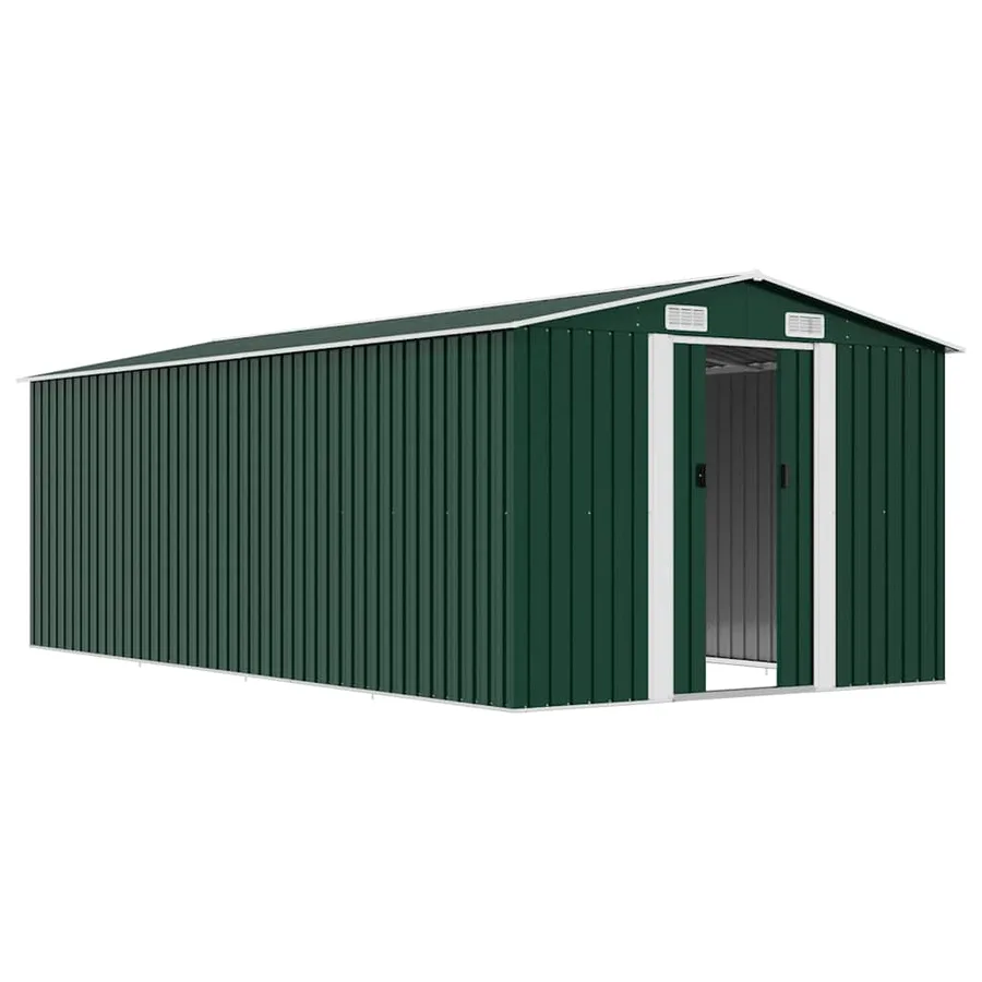 Abri de jardin 257x489x181 cm Métal Vert - 4