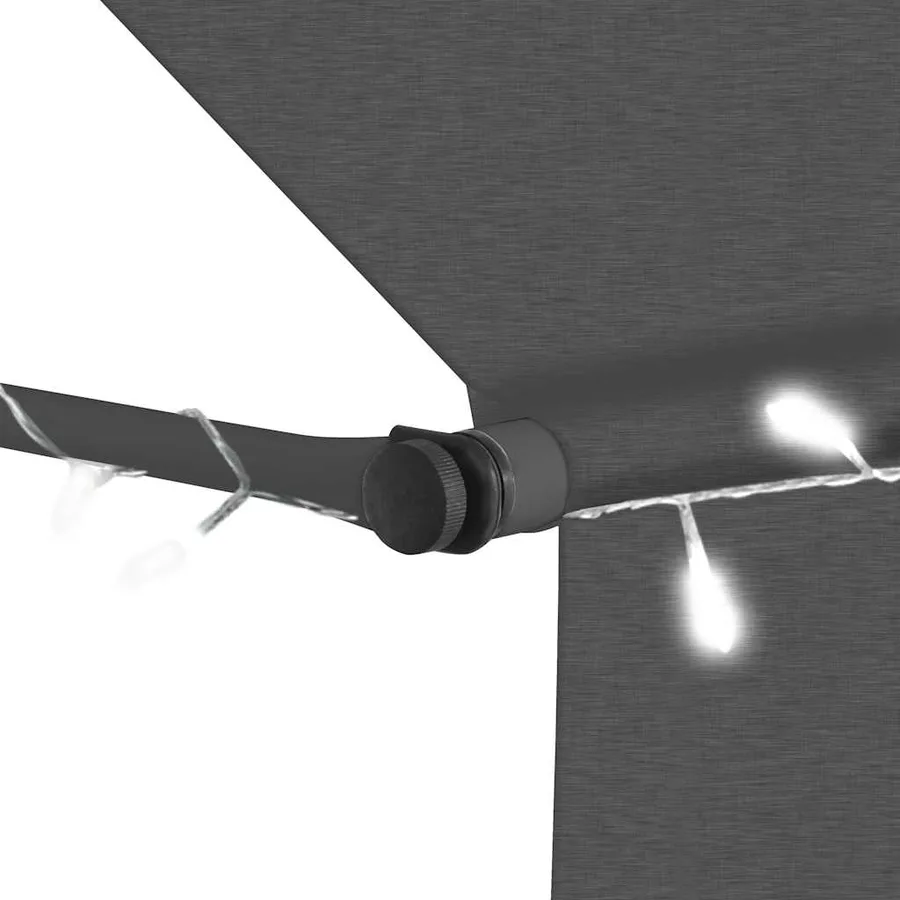 Auvent manuel rétractable avec LED 200 cm Anthracite - 5