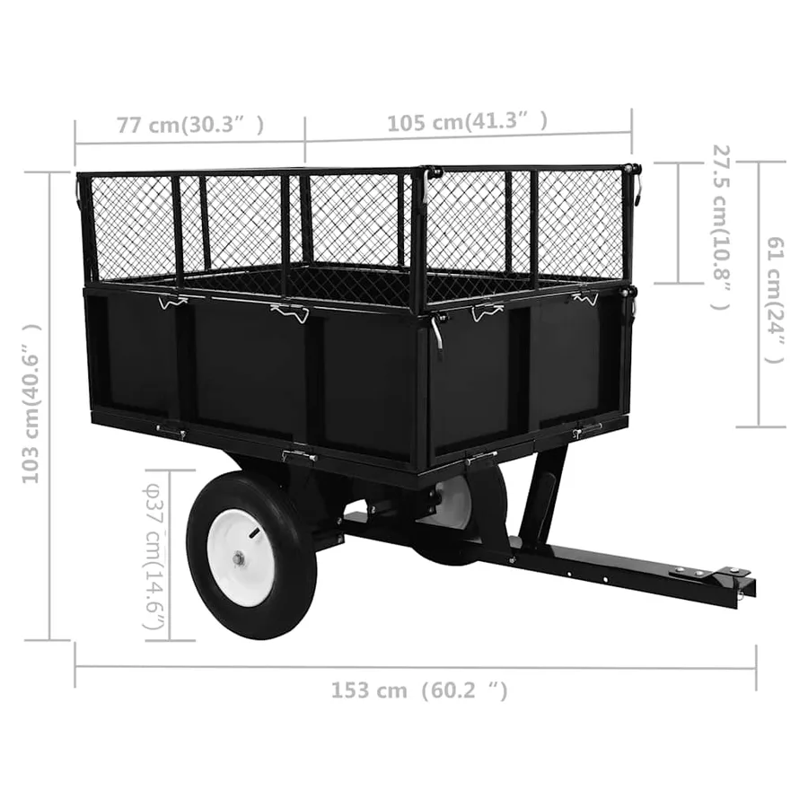 Remorque basculante pour tondeuse de pelouse Charge de 300 kg - 11
