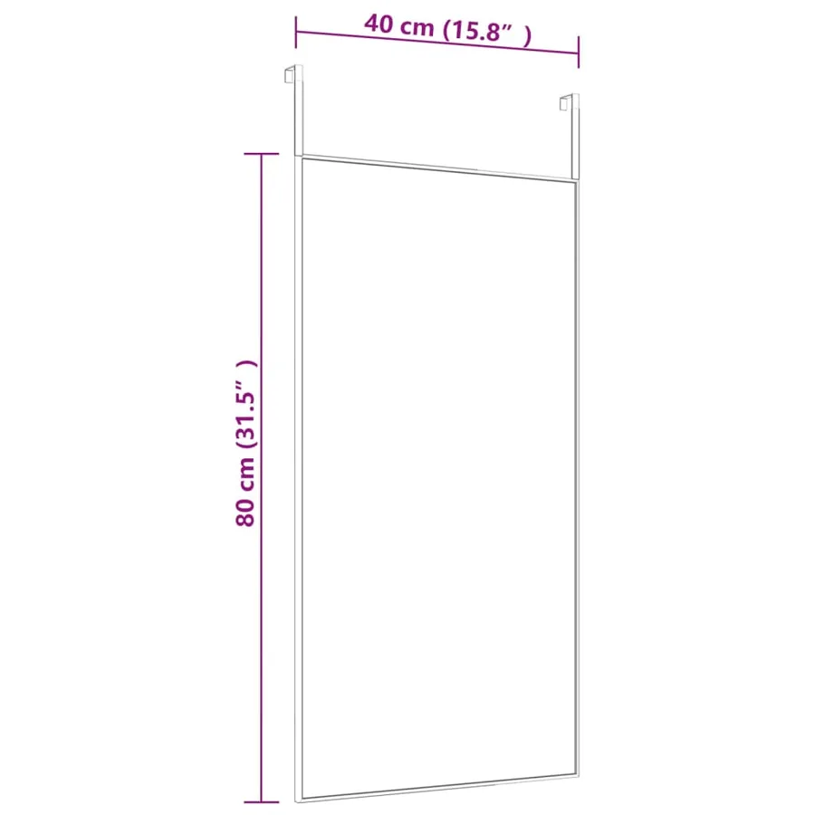 Miroir de porte Noir 40x80 cm Verre et aluminium - 4