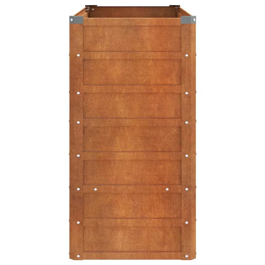 Lit surélevé de jardin rouillé 100x40x77 cm acier corten - 5