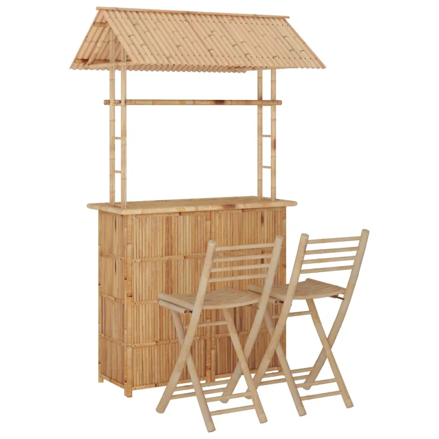 Mobilier de bar 3 pcs Bambou - 2