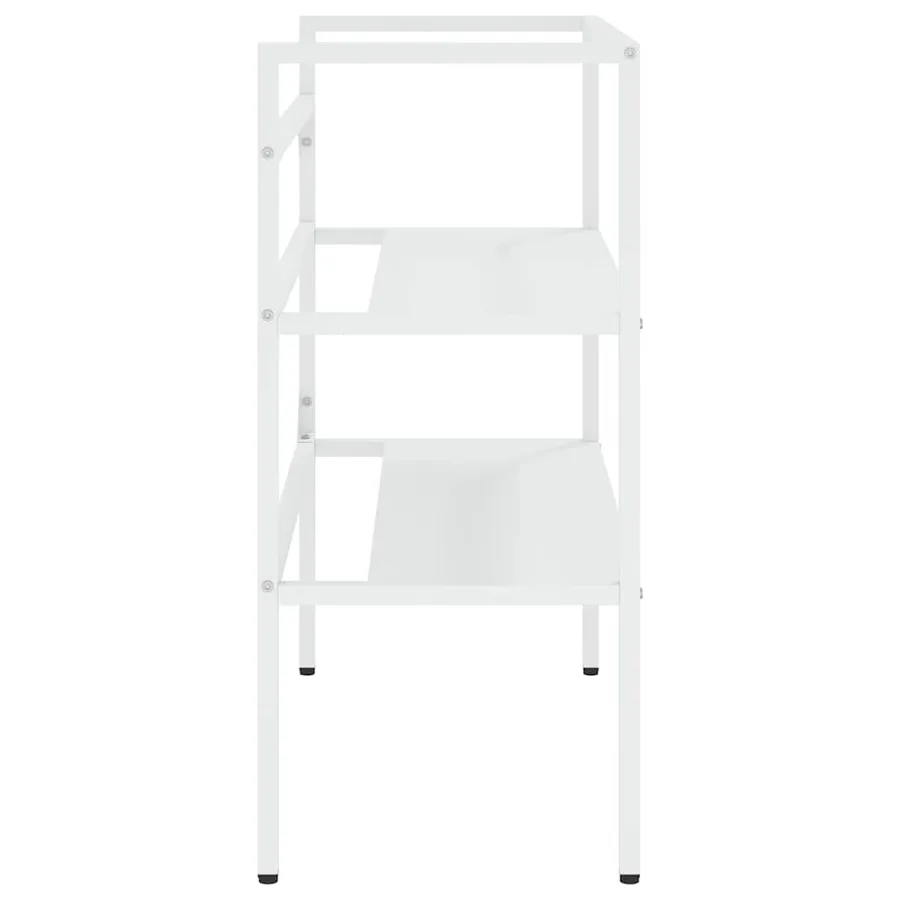 Cadre de lavabo de salle de bain Blanc 79x38x83 cm Fer - 5