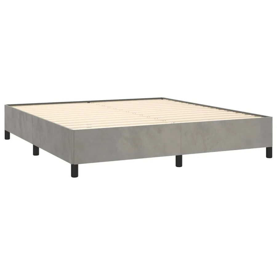 Cadre de lit sans matelas gris clair 180x200 cm velours - 4