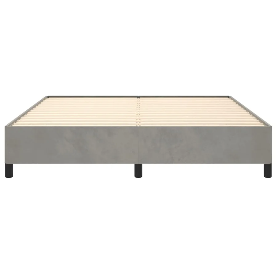 Cadre de lit sans matelas gris clair 180x200 cm velours - 5
