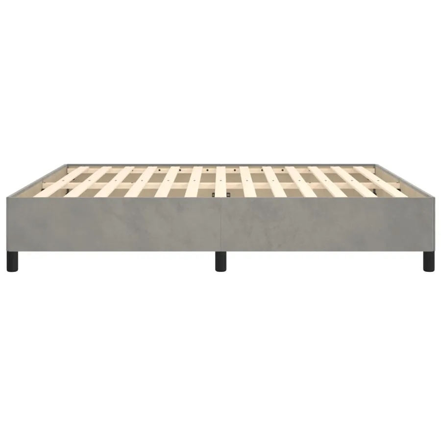 Cadre de lit sans matelas gris clair 180x200 cm velours - 6