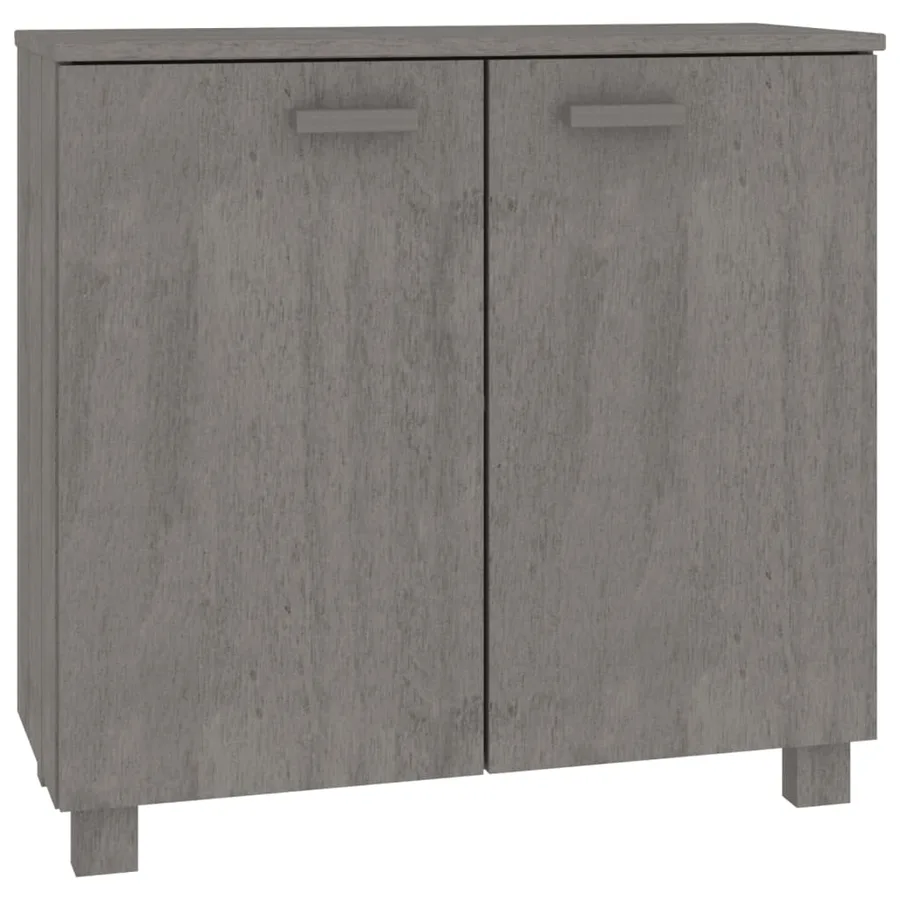 Buffet HAMAR Gris clair 85x35x80 cm Bois massif de pin - 2