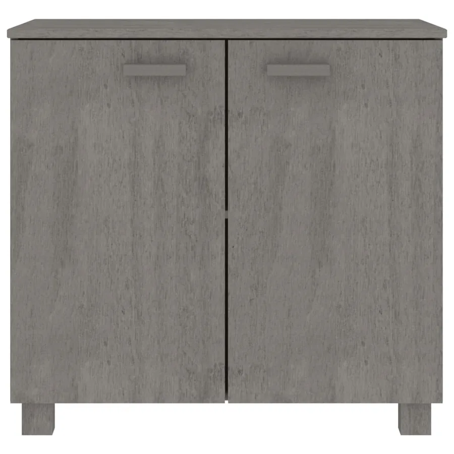 Buffet HAMAR Gris clair 85x35x80 cm Bois massif de pin - 3