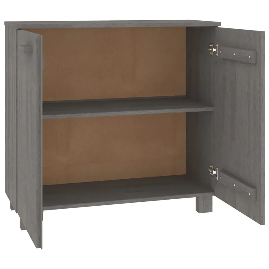 Buffet HAMAR Gris clair 85x35x80 cm Bois massif de pin - 4