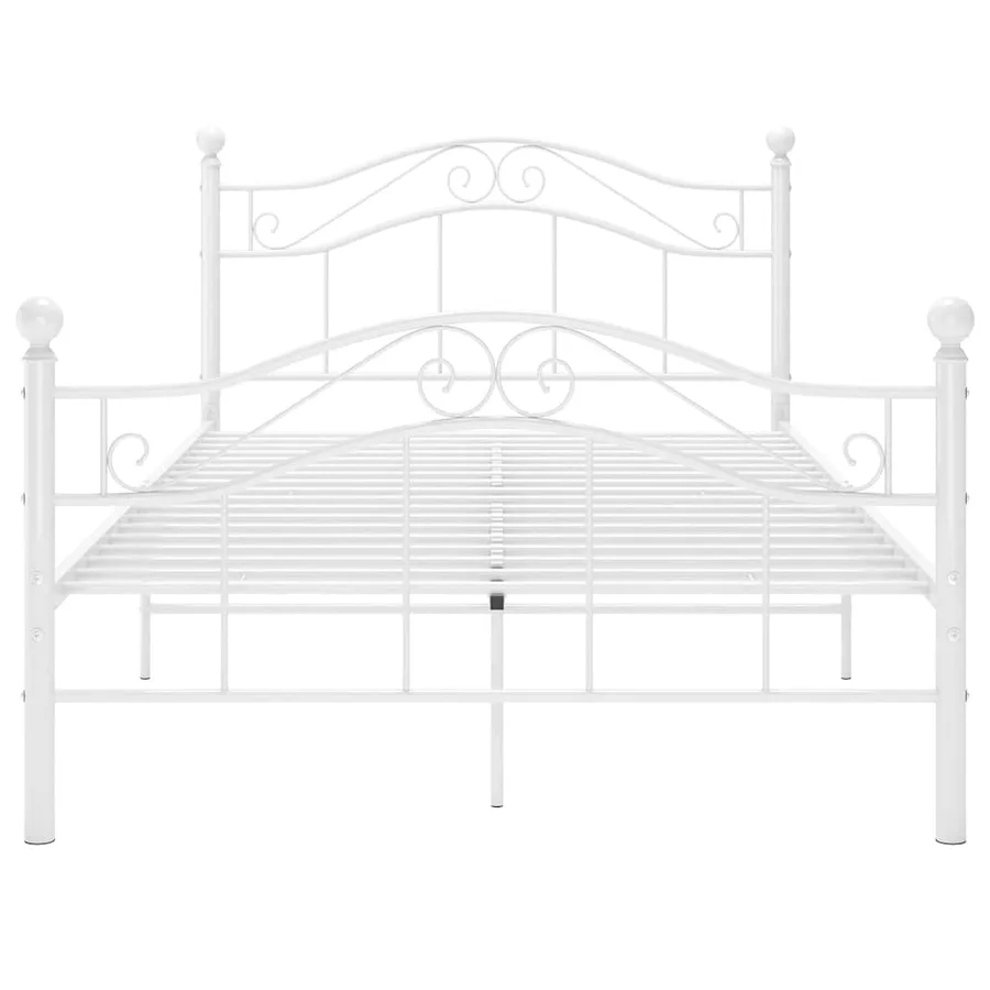 Cadre de lit sans matelas blanc métal 120x200 cm - 3
