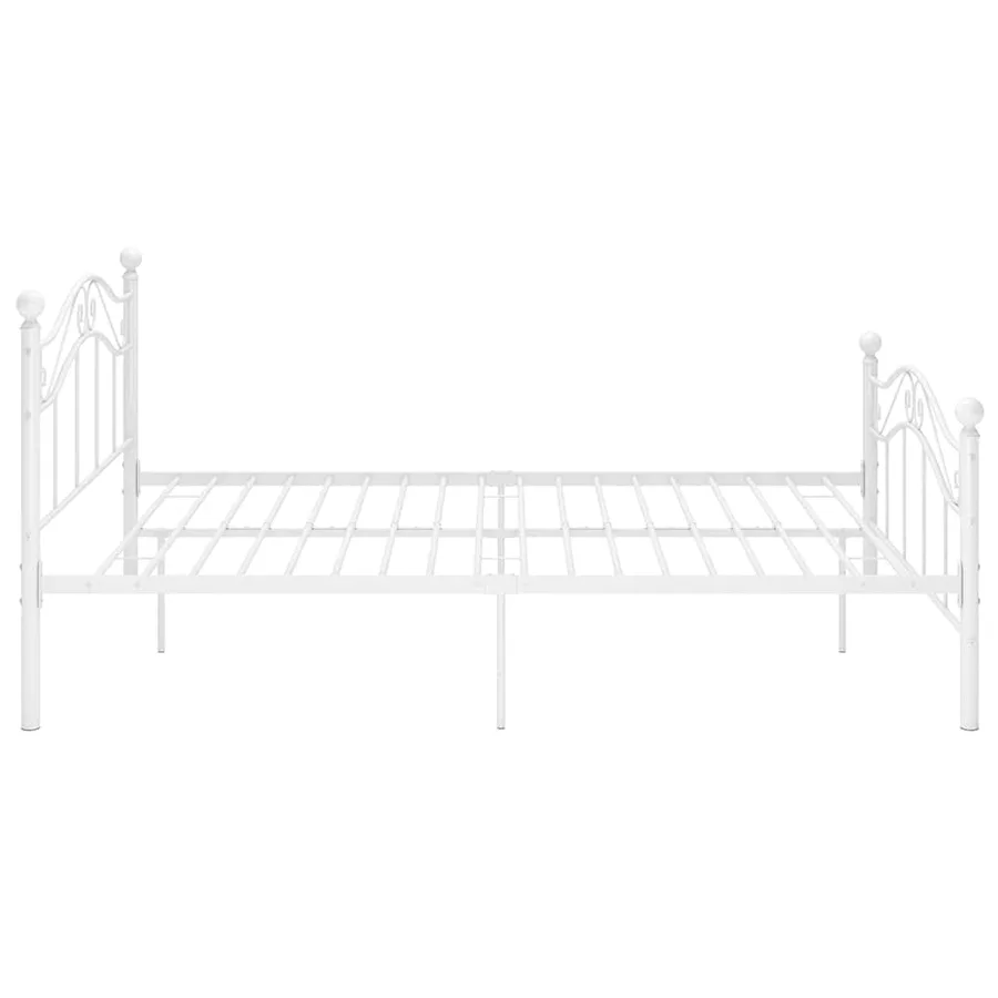 Cadre de lit sans matelas blanc métal 120x200 cm - 4