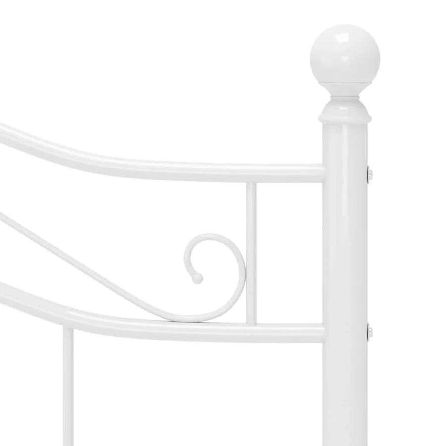 Cadre de lit sans matelas blanc métal 120x200 cm - 6