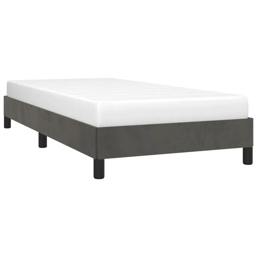 Cadre de lit sans matelas gris foncé 100x200 cm velours - 4