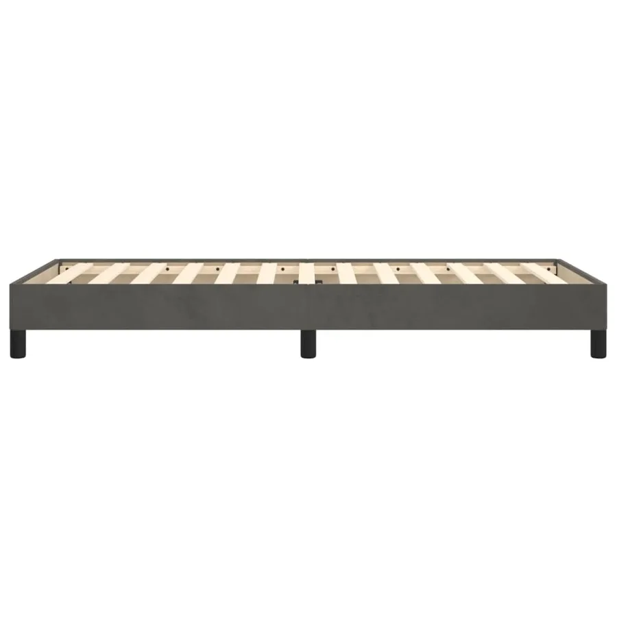Cadre de lit sans matelas gris foncé 100x200 cm velours - 6