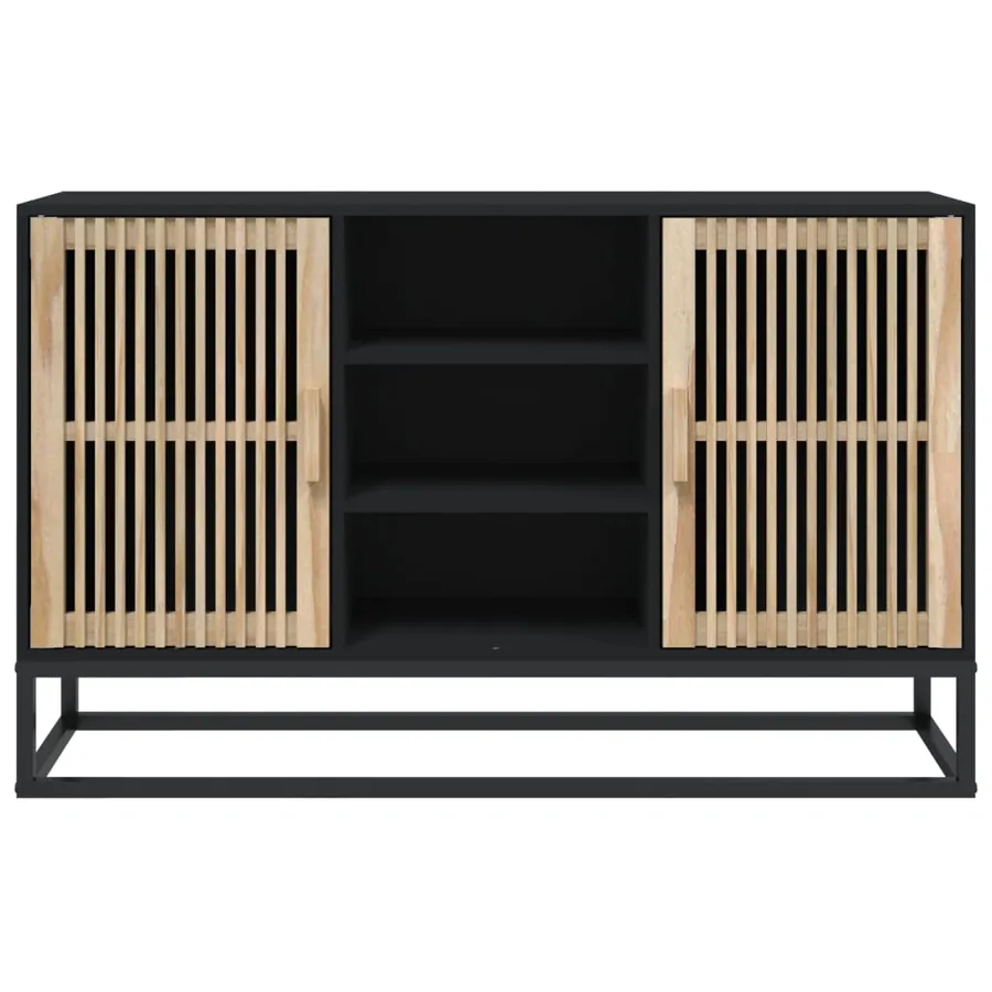 Buffet noir 105x30x65 cm bois d'ingénierie - 5