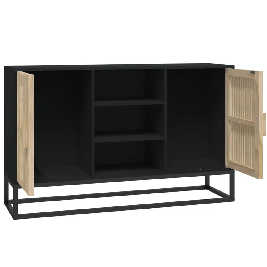 Buffet noir 105x30x65 cm bois d'ingénierie - 7