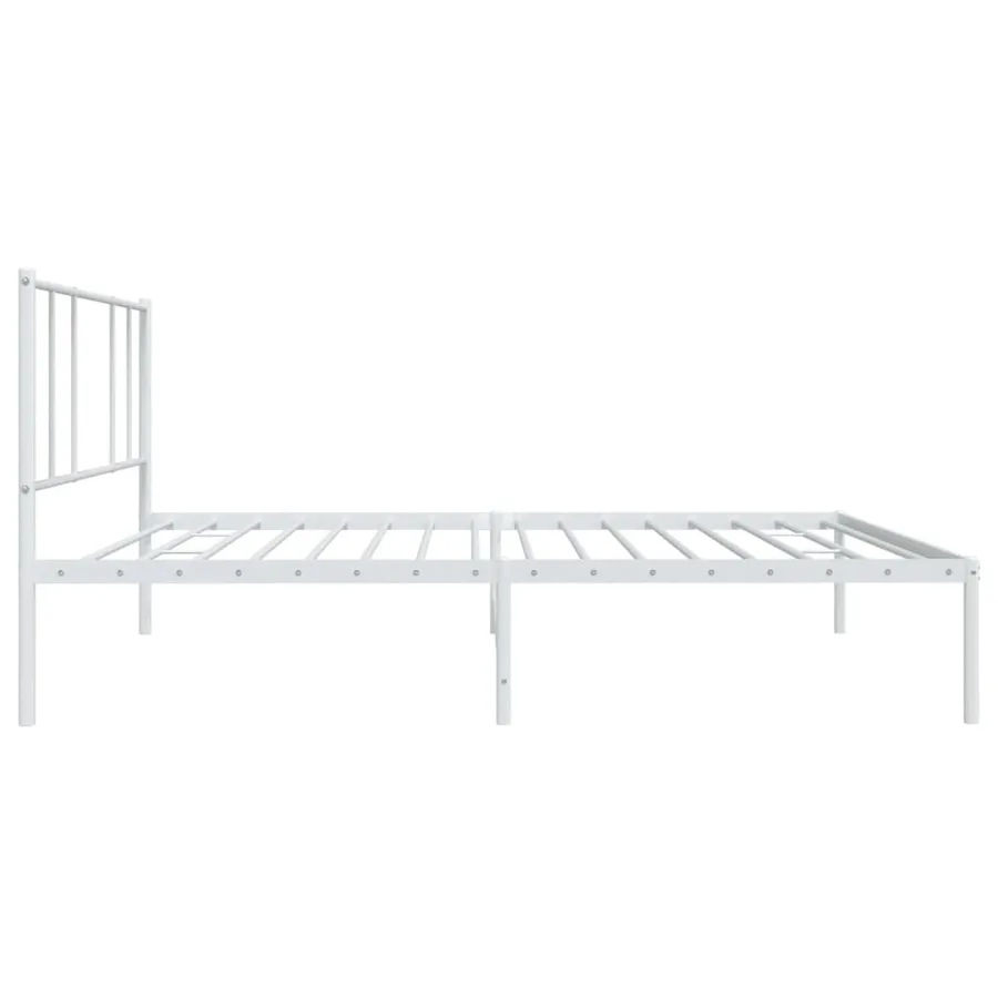 Cadre de lit métal sans matelas avec tête de lit blanc 90x200cm - 7
