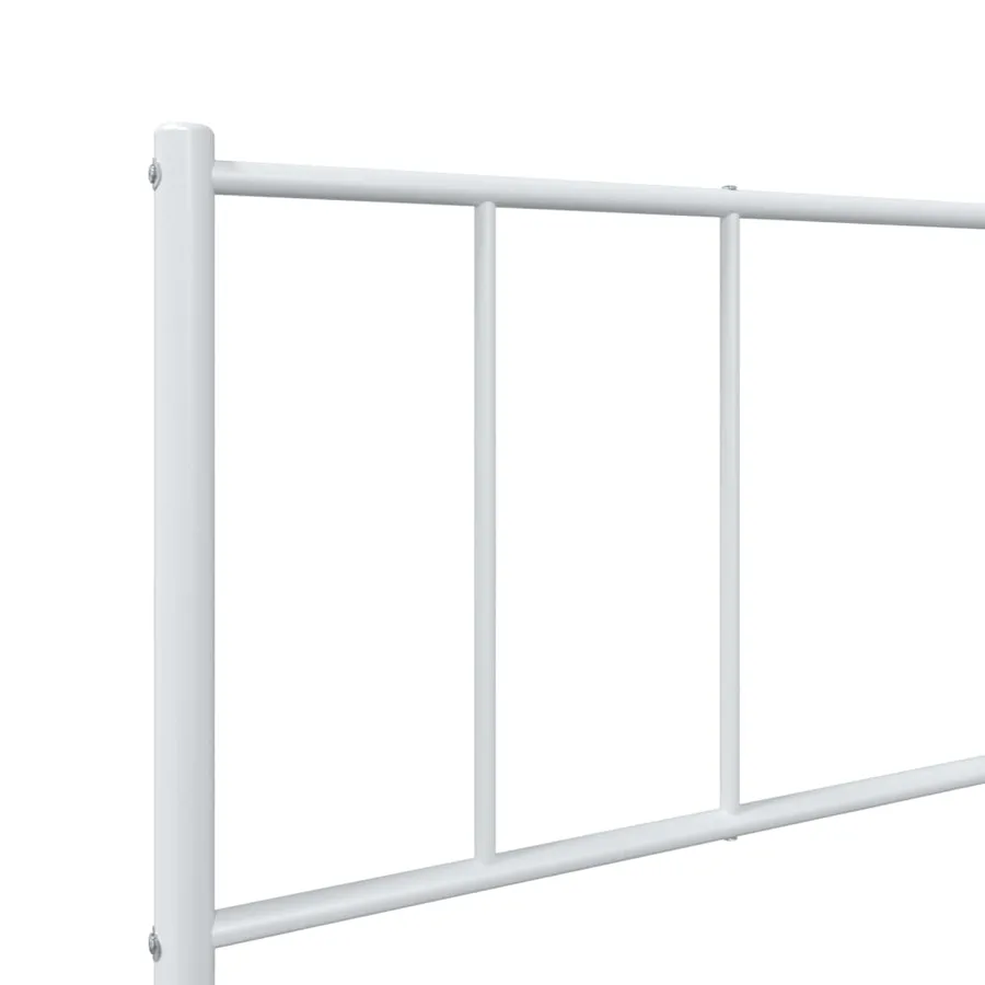 Cadre de lit métal sans matelas avec tête de lit blanc 90x200cm - 9