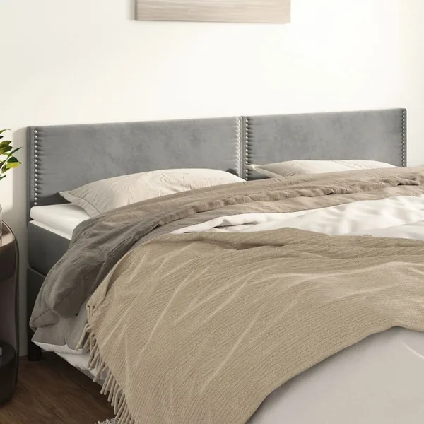 Têtes de lit Gris clair 200x5x78/88 cm Velours