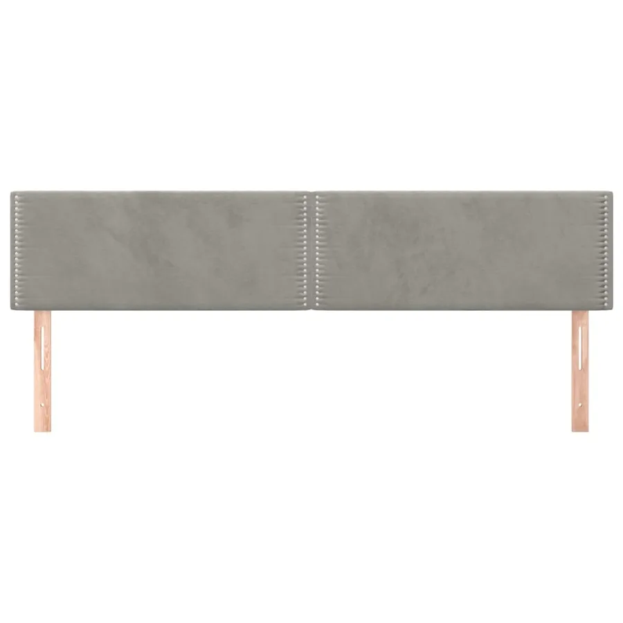 Têtes de lit Gris clair 200x5x78/88 cm Velours - 3