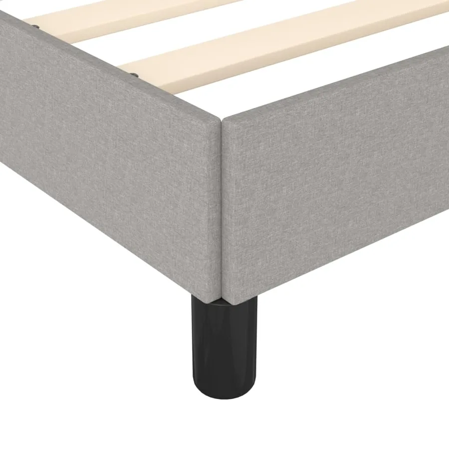 Cadre de lit sans matelas gris clair 100x200 cm tissu - 7