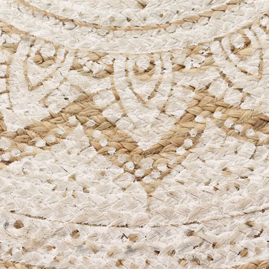Tapis Jute tressé imprimé 120 cm rond - 4