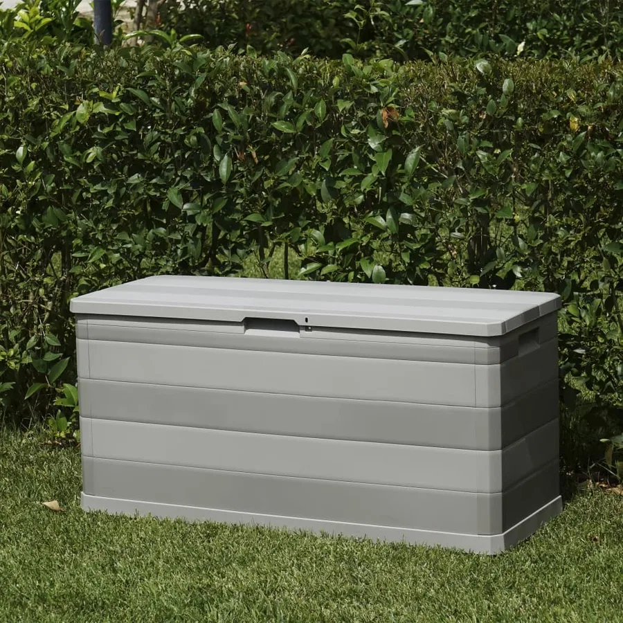 Boîte de rangement de jardin gris 117x45x56 cm - 6