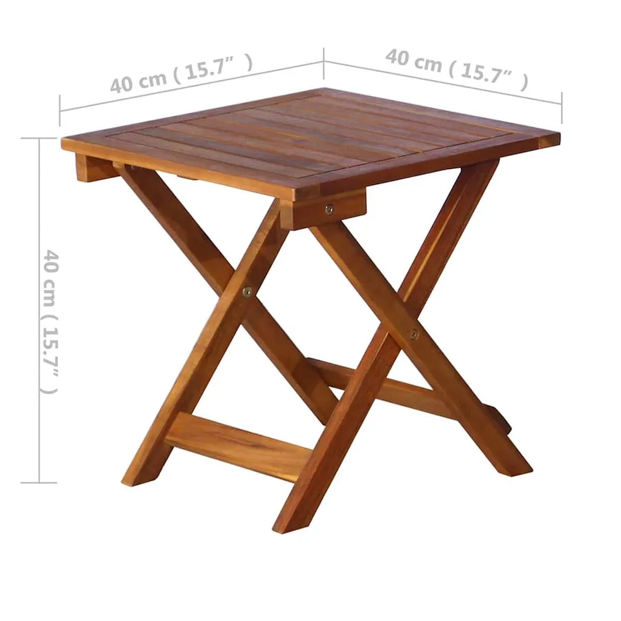 Chaise longue avec table à thé 3 pcs Bois d'acacia massif - 12
