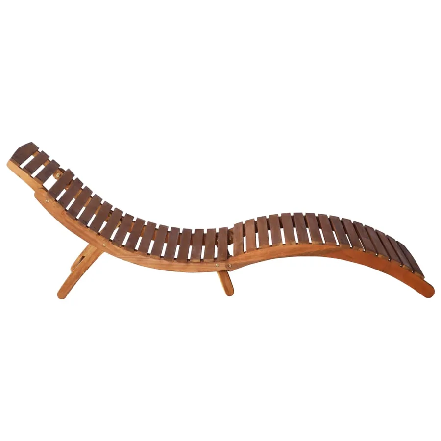 Chaise longue avec table à thé 3 pcs Bois d'acacia massif - 6