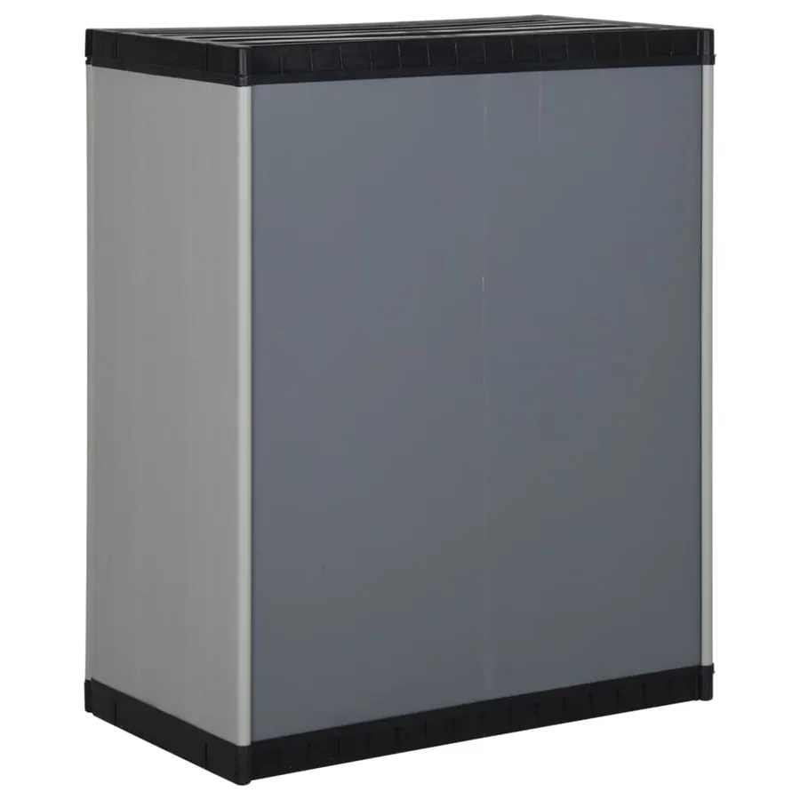 Armoire de rangement de jardin 1 étagère Gris/noir 68x40x85 cm - 5