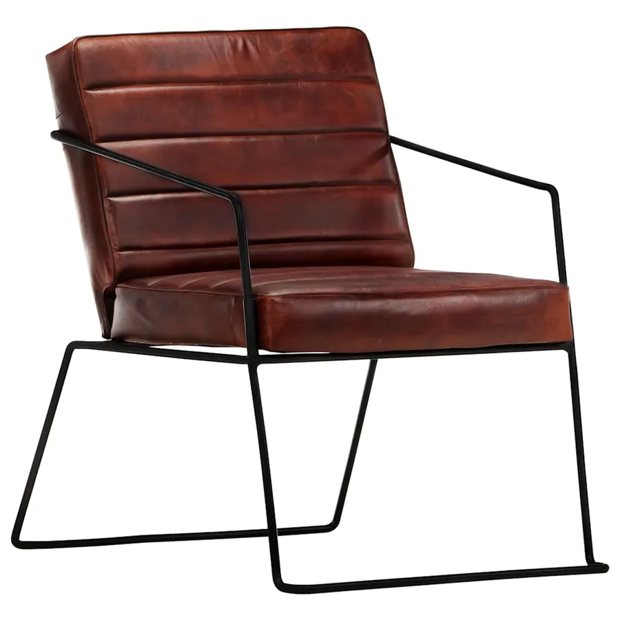 Fauteuil Marron foncé Cuir véritable - 11
