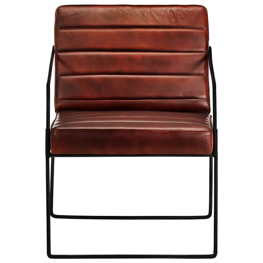 Fauteuil Marron foncé Cuir véritable - 2